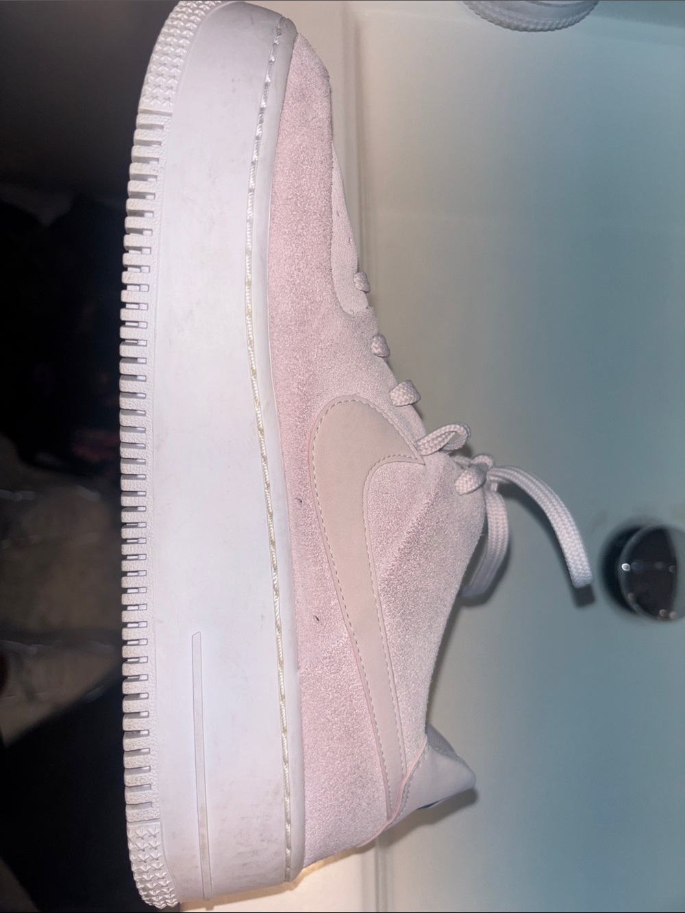 Nike Air Force 1 Low Suede Sneakers - Pale Pink - Picture 10 of 13